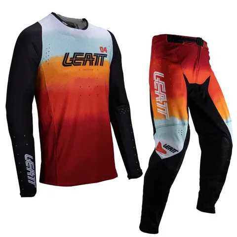Conjunto Leatt 4.5 Moto Glamis 2025 Vermelho/Laranja/Preto